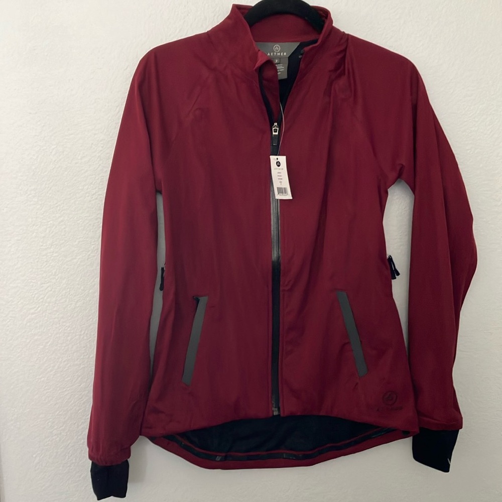 Aether Women's Union Cycling Jacket Size 2 Small Merlot Wine Red Full Zip NWT